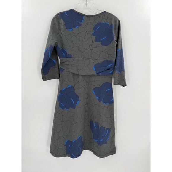 Patagonia Margot Dress Size MEDIUM Gray With Blue Floral Design Easy Wear EUC - Picture 5 of 12